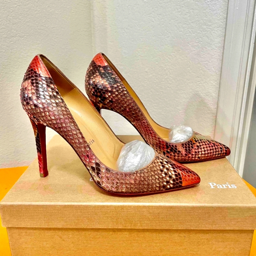Christian Louboutin Multicolor Python Leather So Kate Pointed Toe Pumps